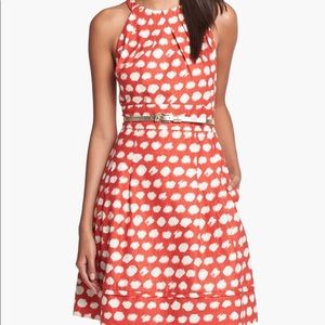 🍊 Dress with White Brushstroke Pattern